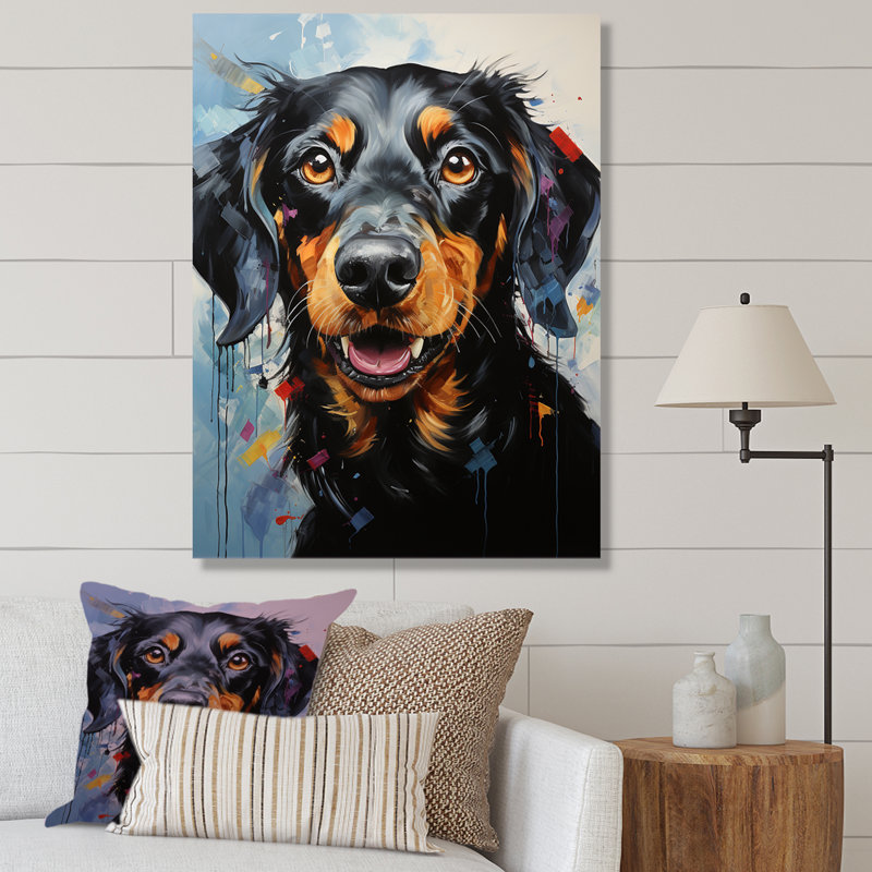 Dachshund Delight III sur impression sur toile, H 32 po x l 24 po x P 1 po, Toile tendue