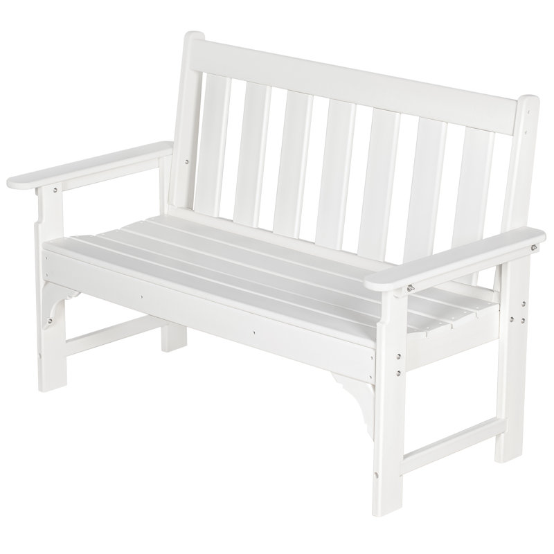 Banc d'extérieur, banc de patio en PEHD, Blanc