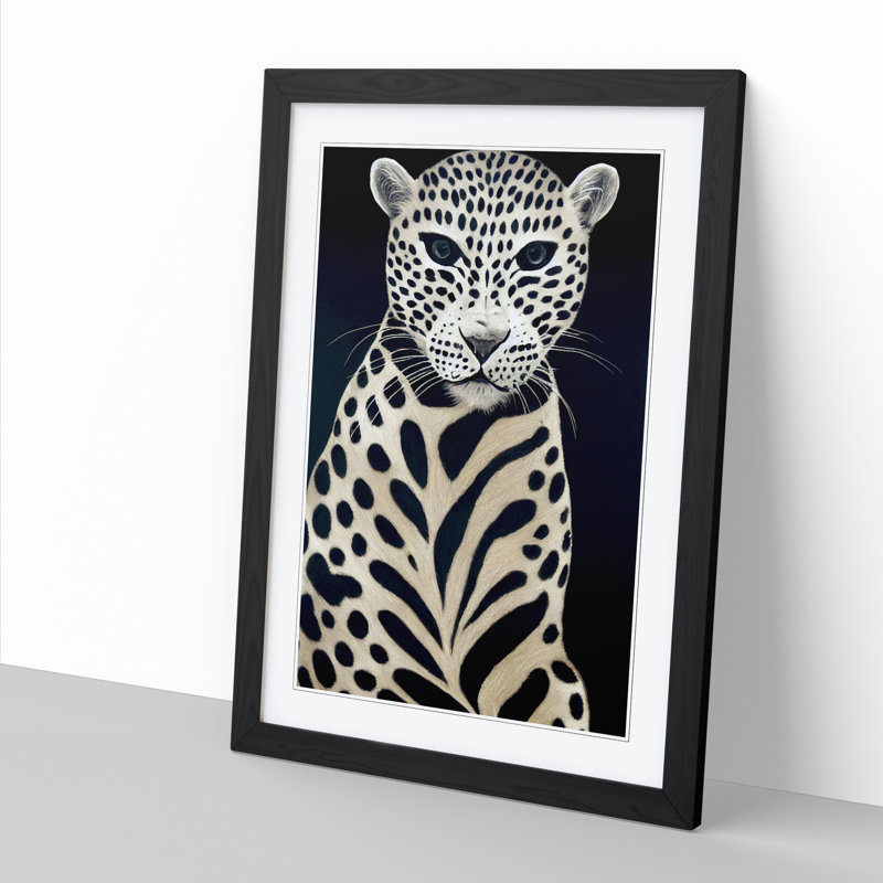 Leopard Modern - Framed Print, Black, 46cm H x 34cm W x 2cm D