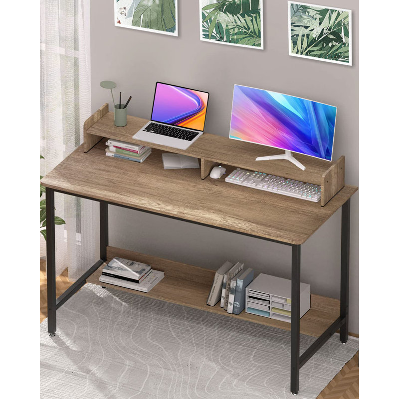Metal Base Computer Desk, Grey/Black