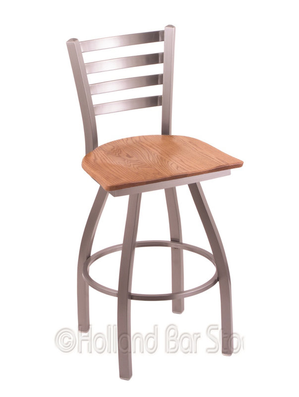 Tabouret de bar pivotant de 30" Evers, Noir froissé, Chêne médium, Tabouret de comptoir (siège d'une hauteur de 25 p