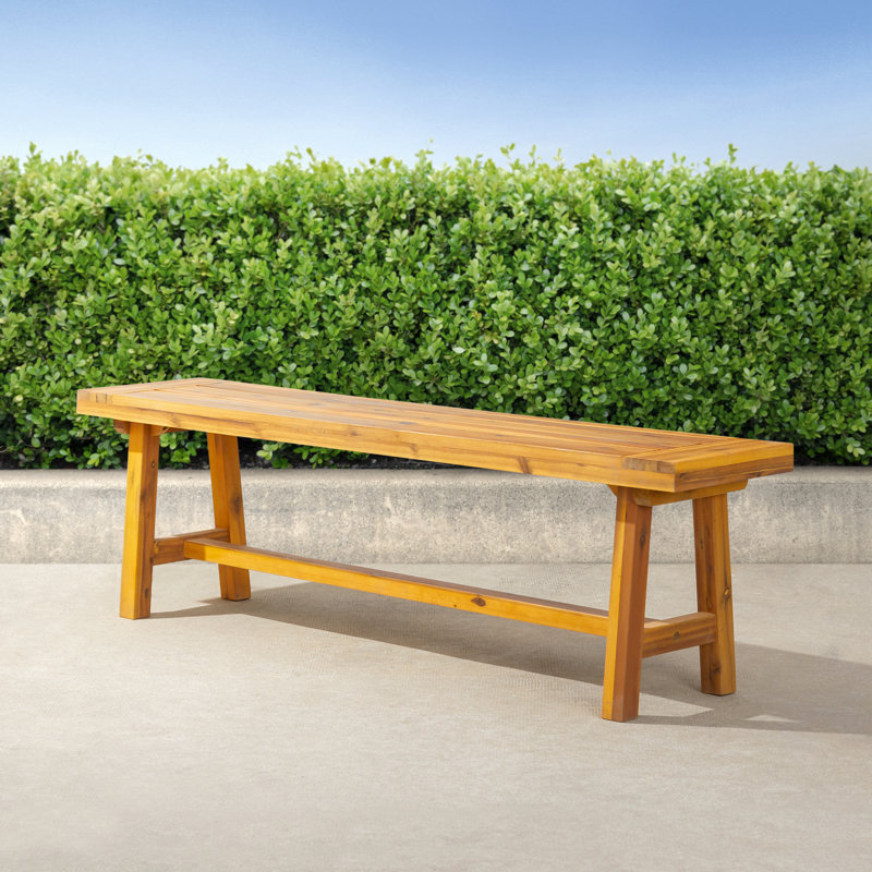 Banc de pique-nique en bois d'acacia Aamya, Brun clair