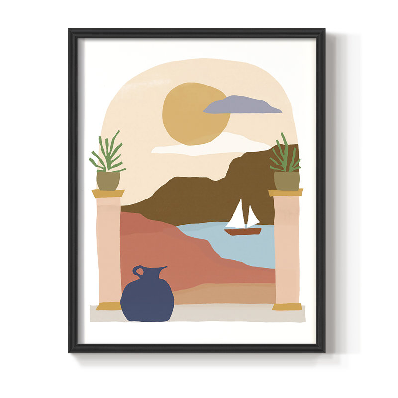 Papier scène III, reproduction encadrée - bois massif, Noir, H 10 po x l 8 po