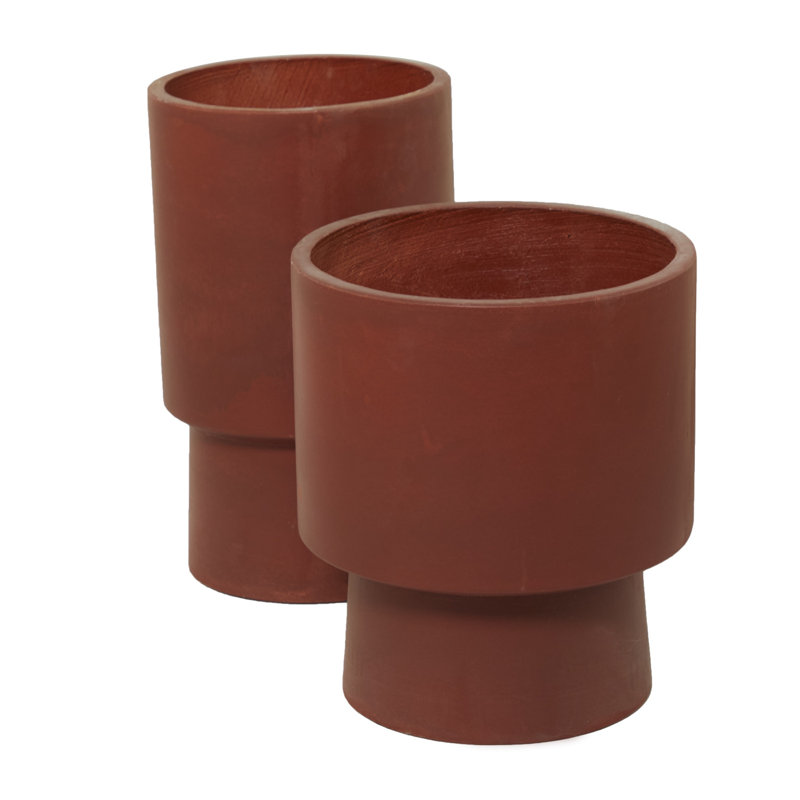 Ensemble de pots à fleurs 2 pièces Robbins, H 16,55 po x l 9,85 po x P 10,3 po, Rouge
