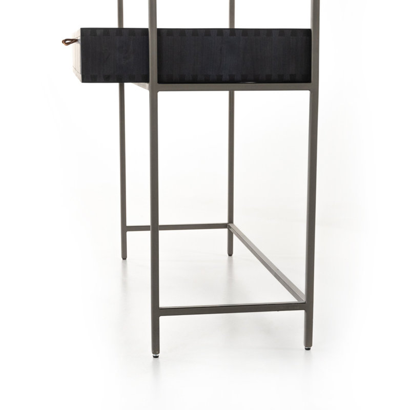 Trey Solid Wood Modular Writing Desk, Black Wash Poplar