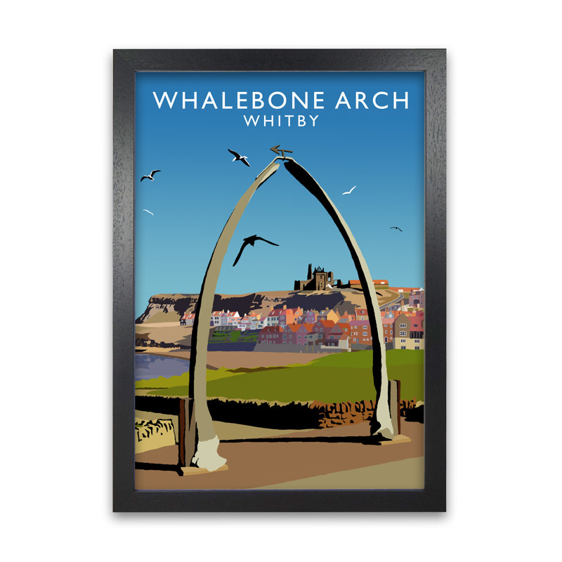 Whalebone Arch Whitby by Richard O'Neill - Print, 84.1cm H x 59.4cm W x 3cm D, Black Framed