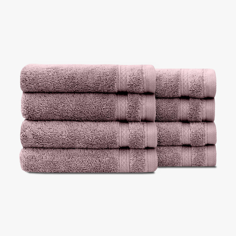 True Comfort 8-Piece Washcloth Set, Purple
