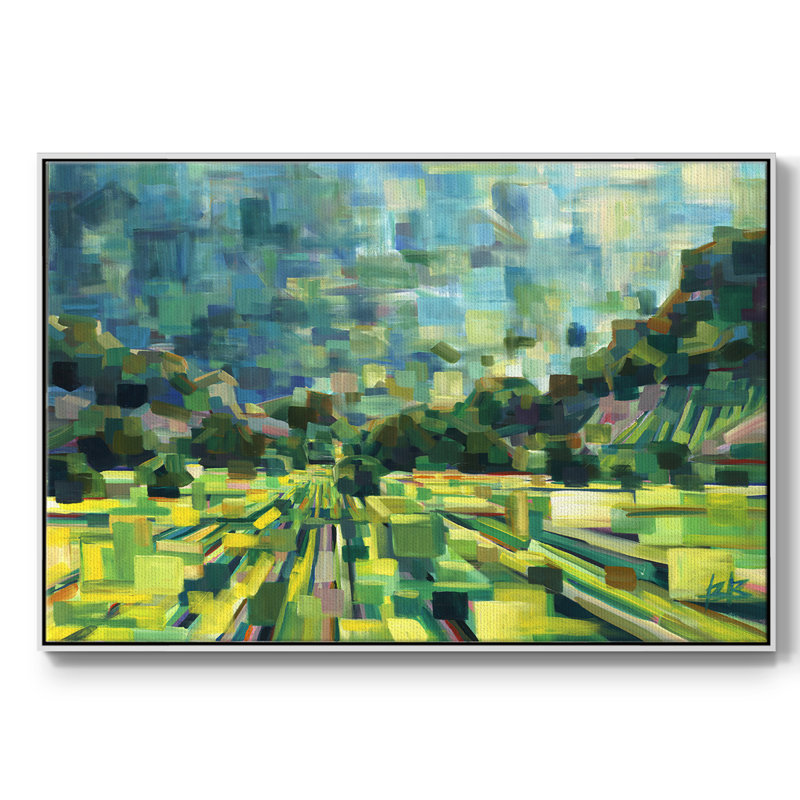 Été - reproduction de cadre flottant sur toile, H 41 po x l 27 po x P 2 po, Blanc