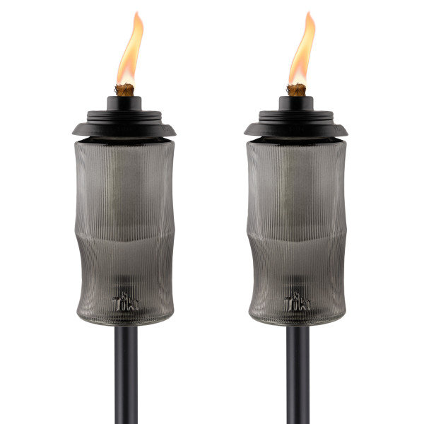 TIKI® Brand Easy Install 68 Inch Torch Glass Carved 2-Pack