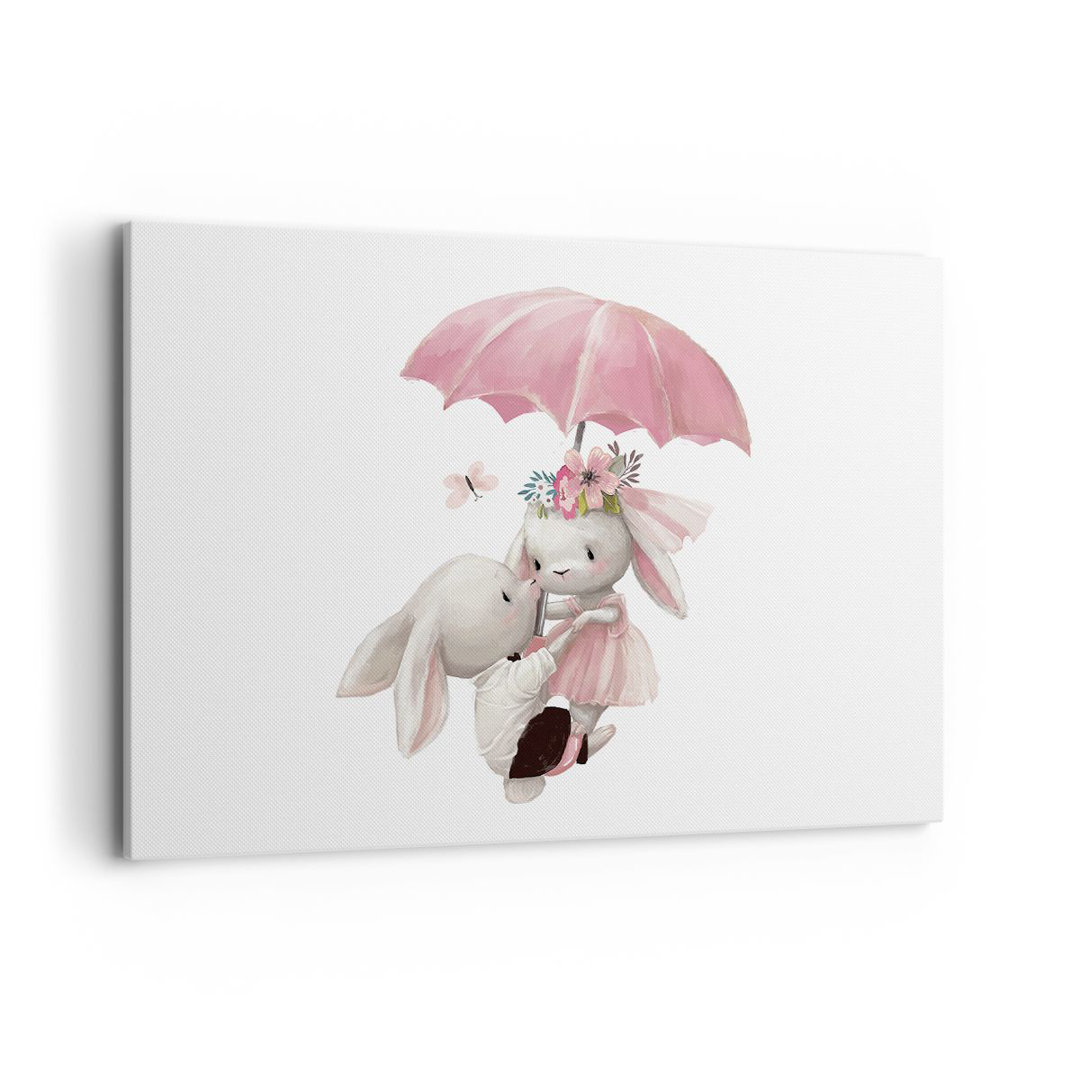 Leinwandbild Bunnies Umbrella Children's