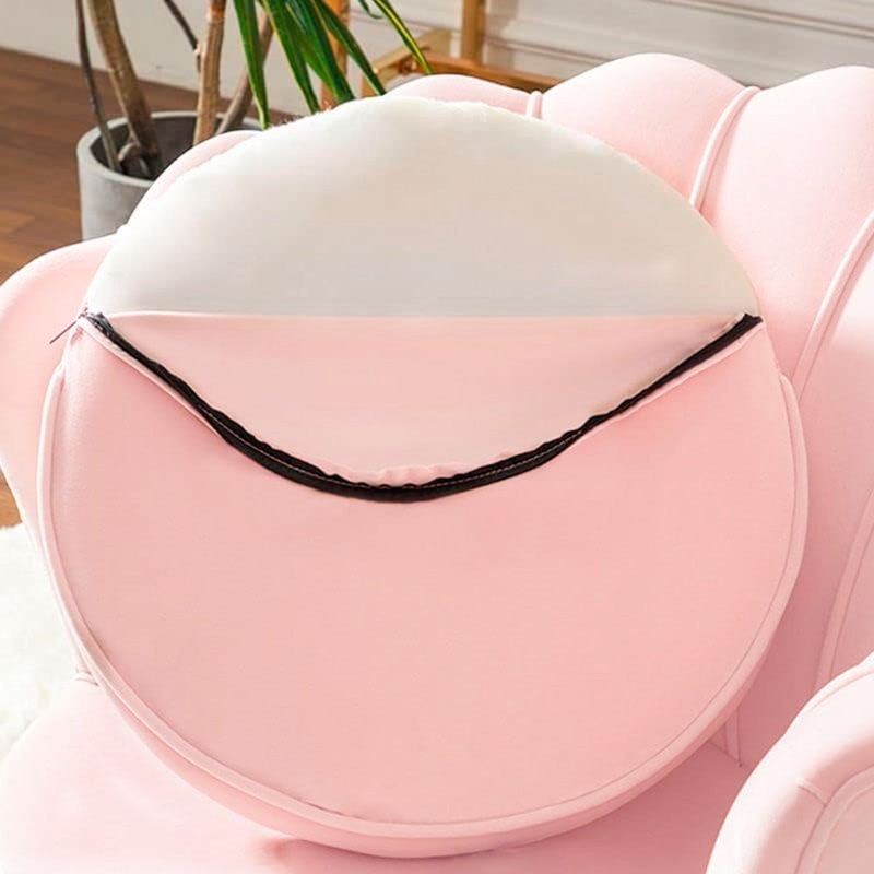 Fauteuil demi-tonneau Yumin, Velours rose