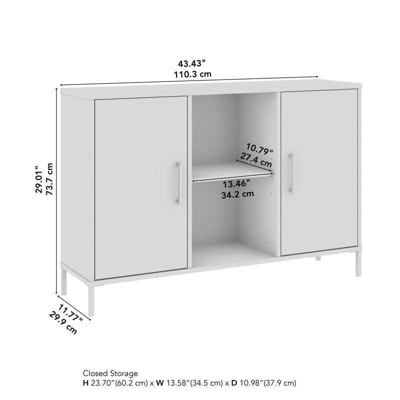 Caleshia Accent Cabinet with Doors, White/Matte Black