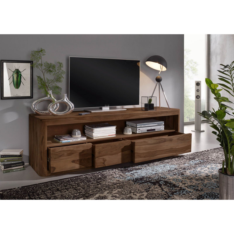 Toronto Unfinished TV Stand for TVs up to 85", Smoked Cherry