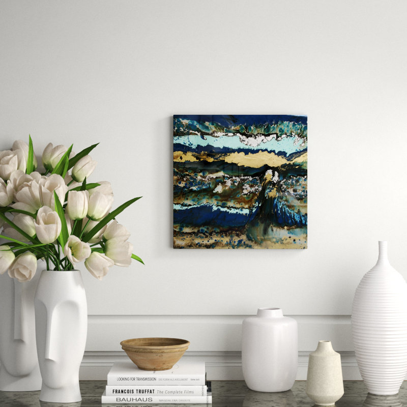 Stark Coral Painting by Blakely Bering, 24" H x 24" W x 1.5" D, Marble Glaze