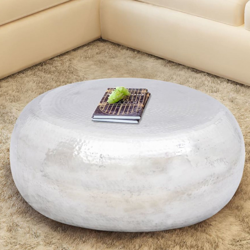 Solid Coffee Table, Silver, 28cm H x 75cm L x 75cm W