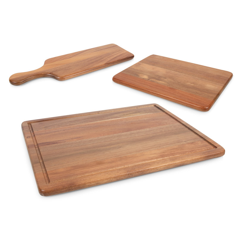 Ensemble de 3 planches à charcuterie en bois d'acacia