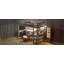 Lit mezzanine en bois Dena avec bureau sous le lit et tablettes de rangement intégrées