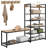 6-Tier Coat Rack Shoe Bench Set, Entryway Bench with 6 Hooks Coat Rack