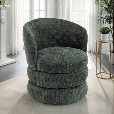 Upholstered Swivel Barrel Chair