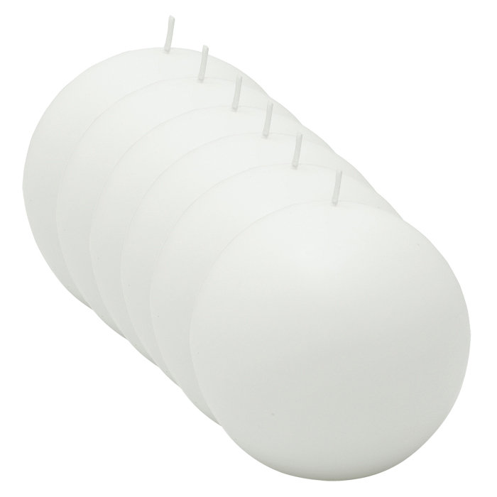 White 4-Inch Citronella Ball Candles, Set of 2