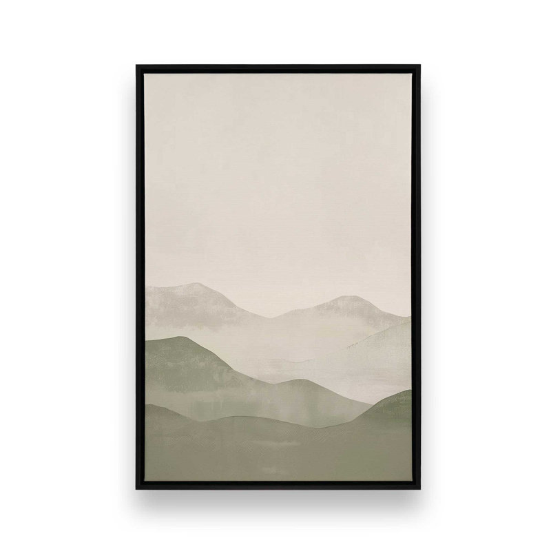 Peridot brume, ensemble de 3, Cadre flottant noir satiné, H 13 po x l 27 po
