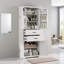 Armoire de rangement autoportante 72,6 po avec 2 tiroirs, 2 armoires et 6 tablettes derrière la porte-1720135812