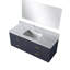 Meuble-lavabo simple bleu l 48 po x P 22 po, comptoir en marbre de Carrare et miroir 43 po