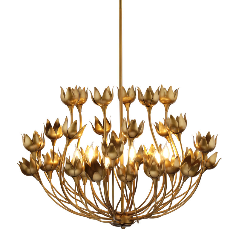 Dogwood 6-Light Chandelier, Antique Brass, Antique Brass