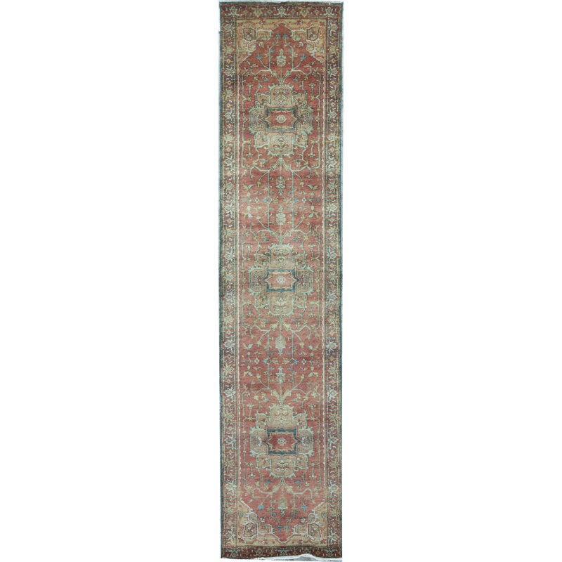 Tapis rouge et rouge noué à la main de haute qualité