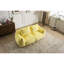 Fauteuil à billes jaune ultra doux pour adultes, surdimensionné avec coussins et conception ergonomique, sans assemblage, tissu en fausse fourrure, rembourrage déchiqueté haute résilience jaune, doux, surdimensionné, coussins, densité