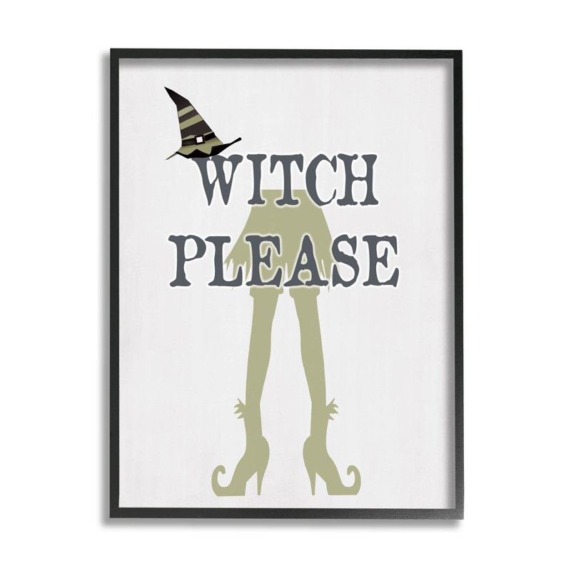 «Witch s'il vous plaît» par Lauren Rader - Impression sur toile, H 14 po x l 11 po x P 1,5 po, Giclée encadrée noir minuit