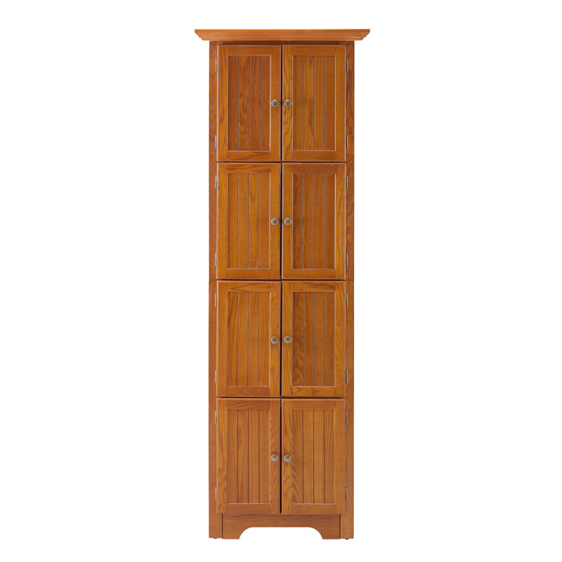 Armoire de rangement à 4 niveaux pour garde-manger de coin de 72 pouces avec 8 portes, grande et spacieuse pour la bibliothèque maison de campagne, la salle de bain, le salon et la cuisine