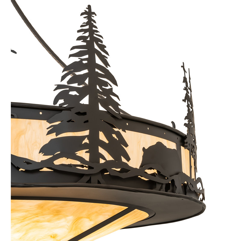 45" Wide Wildlife At Dusk Inverted Pendant