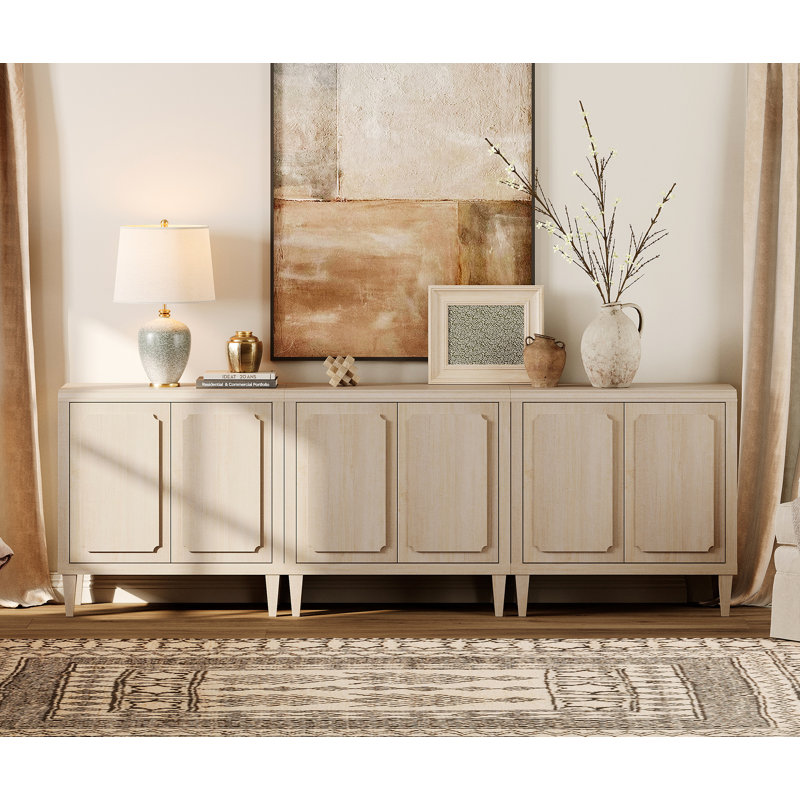 Meuble télé moderne Mid-Century Distefano, Light Oak