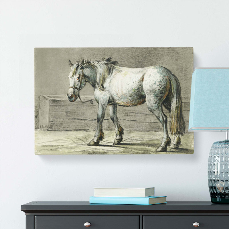 Horse In The Stable by Jean Bernard - Wrapped Canvas Painting, 40cm H x 60cm W x 3cm D