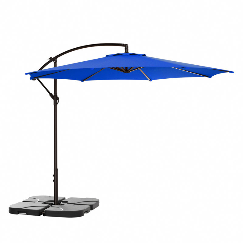 Parasol déporté Hartt de 3 m, Bleu royal