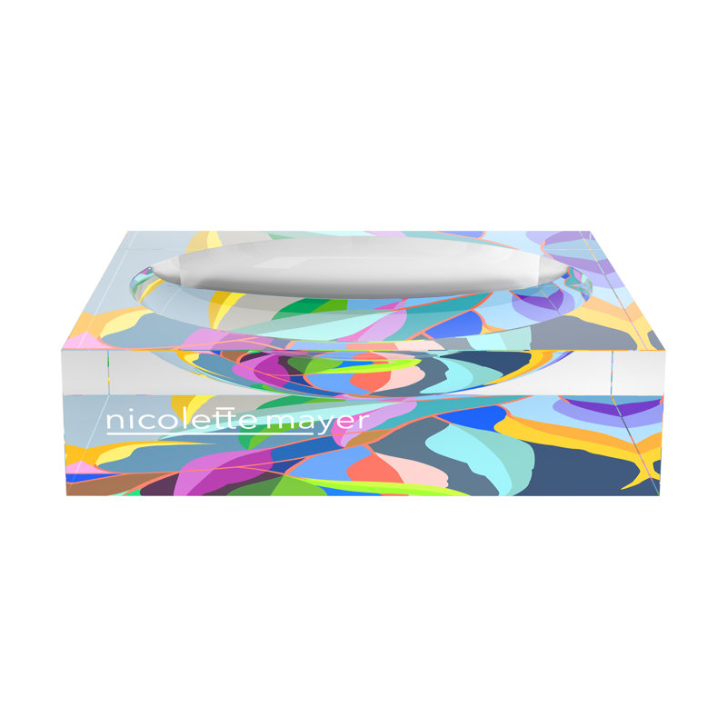 Eucalyptus Spring Acrylic Decorative Tray, 8"W x 8"D x 2"H