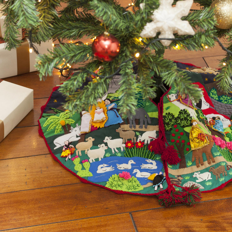 Jupe d’arbre de noël crèche scene Lalegun