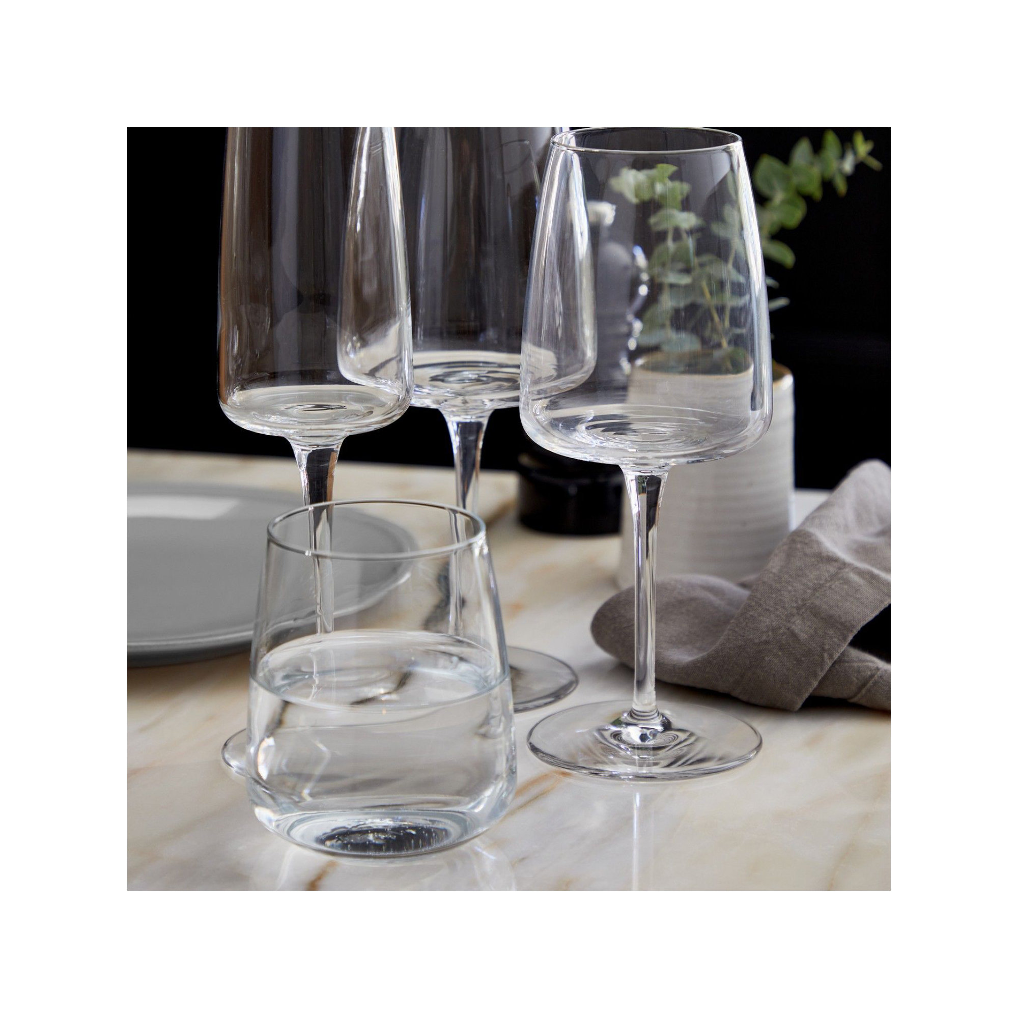Vine Stemless Wine Glasses 8 oz, Clear, 8 Oz