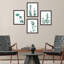«Vibrant Teal Forest Plant», ensemble de 4 impressions florales encadrées sur papier, 4 pièces-93012251-93012253