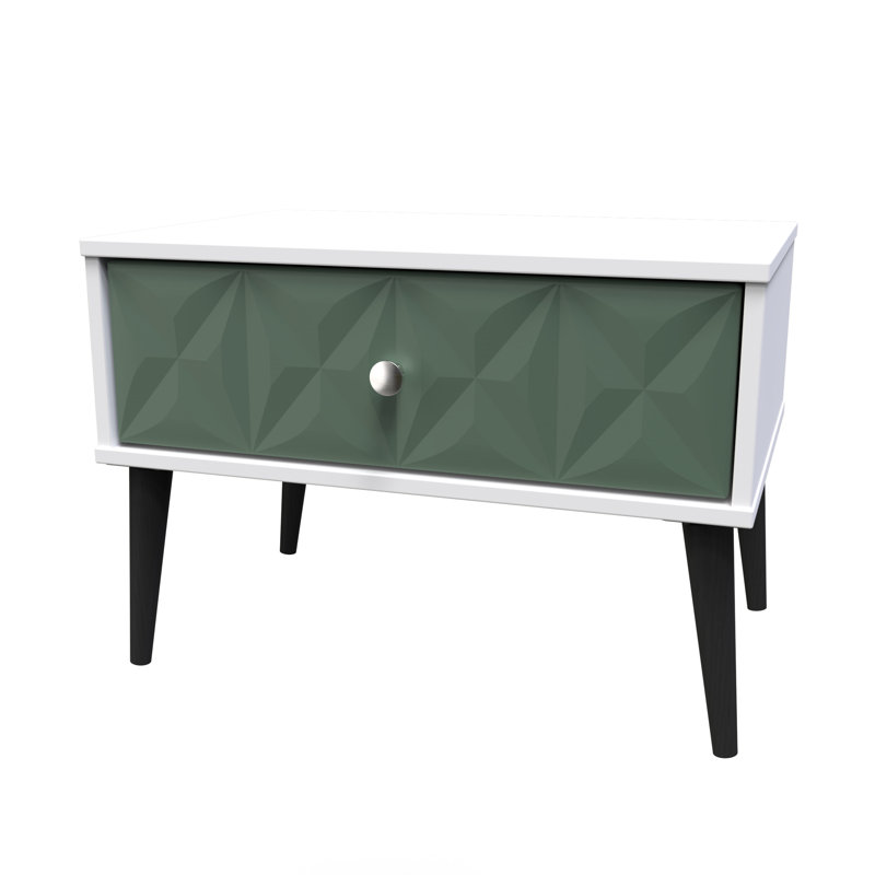 Carnlea 1 Drawer Midi Chest (Ready Assembled), Labrador Green/White