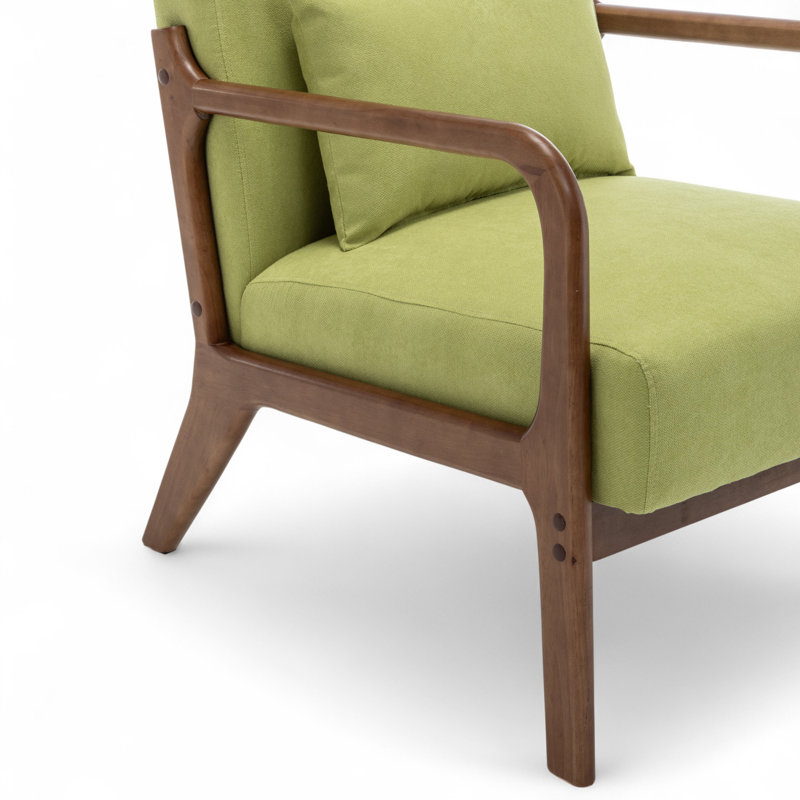 Alisija Upholstered Armchair, Green Cotton Blend