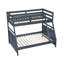 Sturdy Wood Frame Bunk Bed With Guard Rails For Youth, Space-Saving Twin Over Full Design-497481980