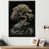 Impression noire sur toile encadrée sélectionné