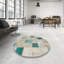 Tapis contemporain beige / turquoise-163034727
