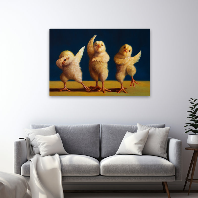 Dancer Chicks - animaux fantaisie urbaine et pop surréalisme, H 32 po x l 48 po