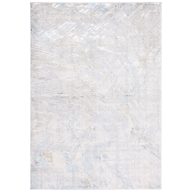 Tapis gris / bleu Wayde, Rectangle 8 pi x 10 pi