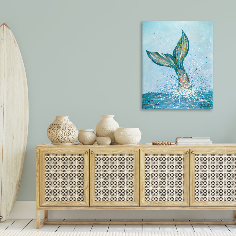 «Diving Mermaid Tail» par Jennifer Peck, H 40 po x l 30 po
