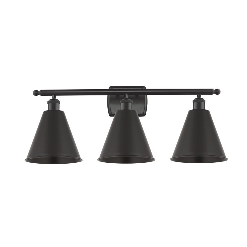 Éclairage pour meuble-lavabo noir mat à 3 lumières Aneika, Ampoule non incluse