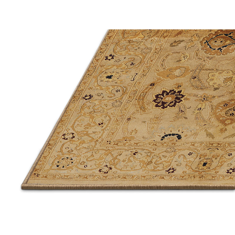 Tapis oriental brun clair Ghazaros, Rectangle 7 pi x 9 pi